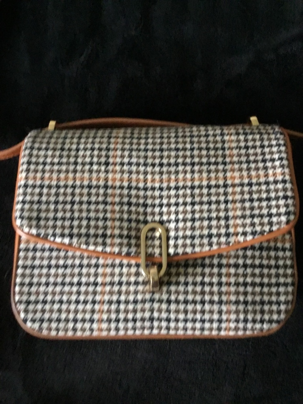 A New Day Plaid Houndstooth Faux Leather Crossbody Purse